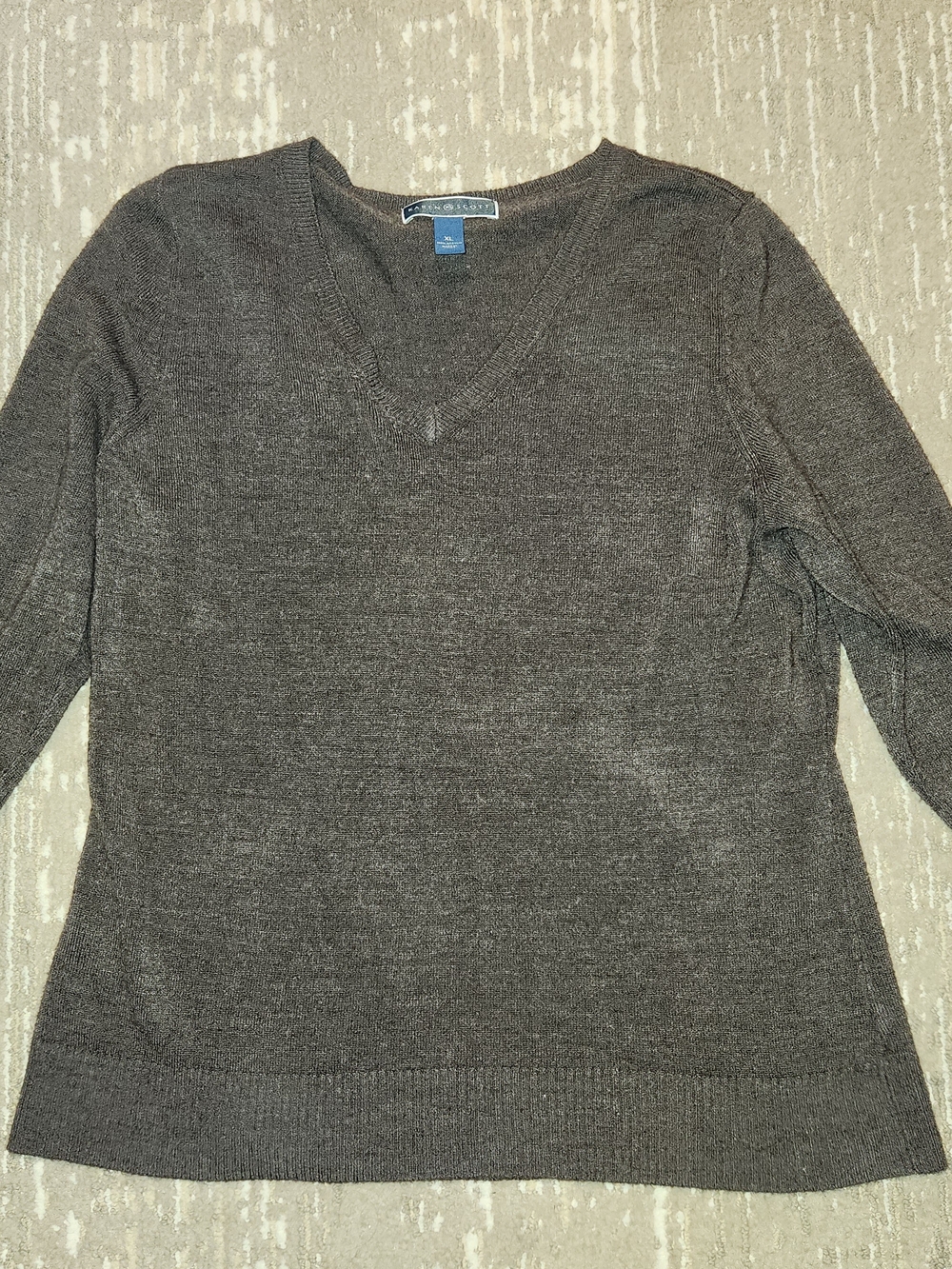 Grey V-Neck Women’s Sweater